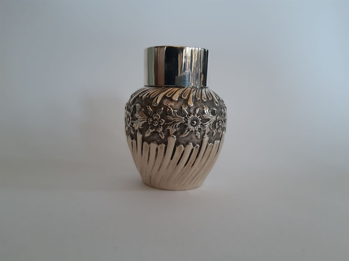 Art Nouveau silver tea caddy, Thomas Latham & Ernest Morton